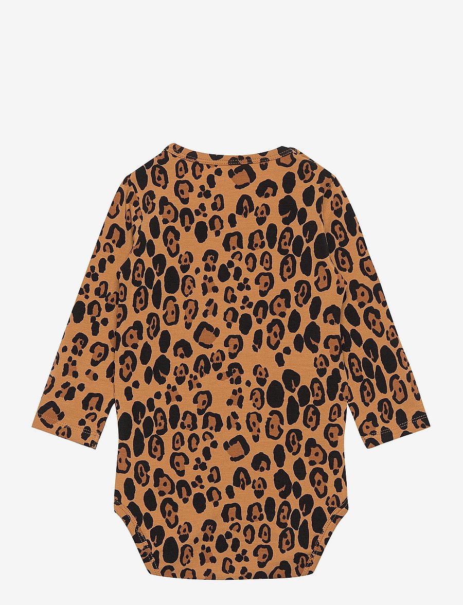 Mini Rodini - Basic leopard ls body - pikkade varrukatega bodid - beige - 1
