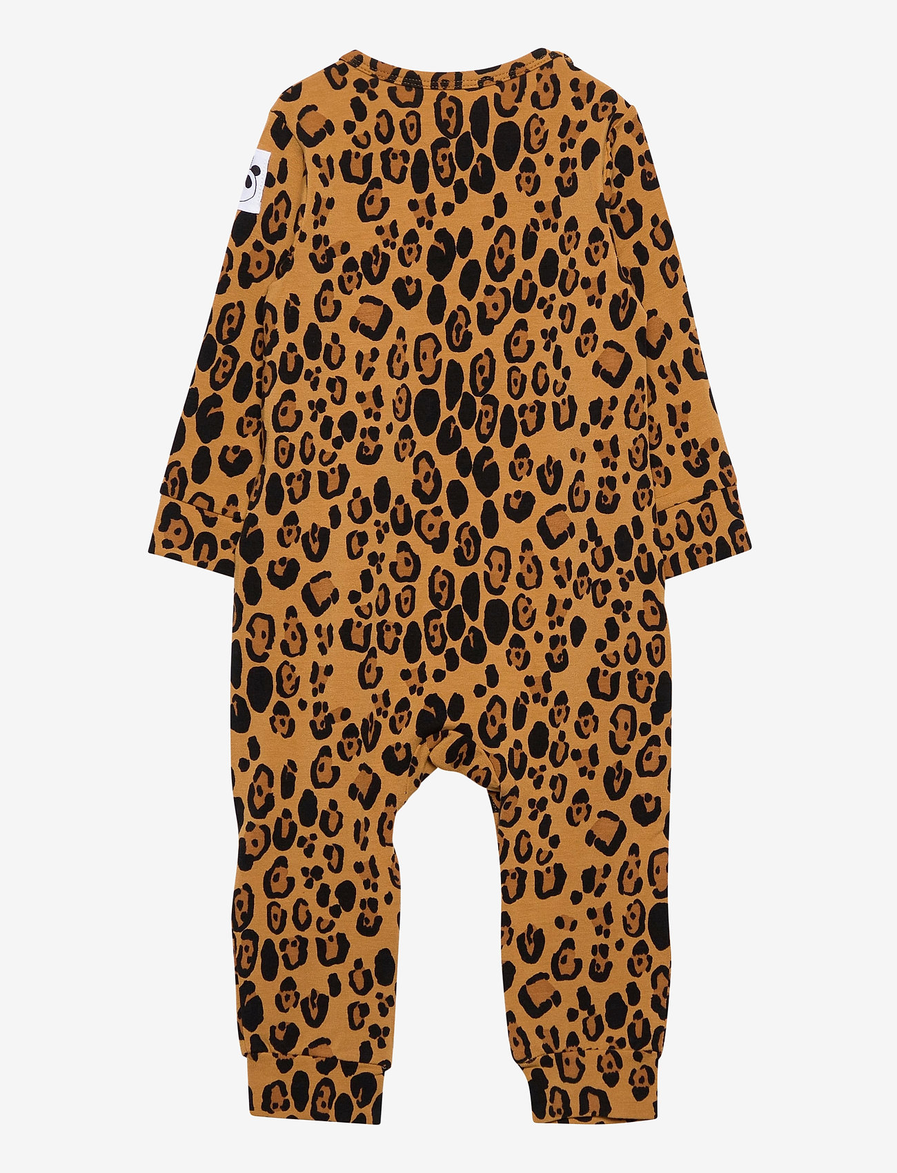 Mini Rodini - Basic leopard jumpsuit baby - met lange mouwen - beige - 1