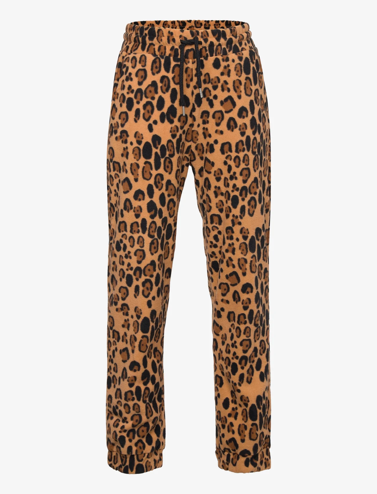 Mini Rodini - Leopard fleece trousers - multino audinio drabužiai - beige - 0