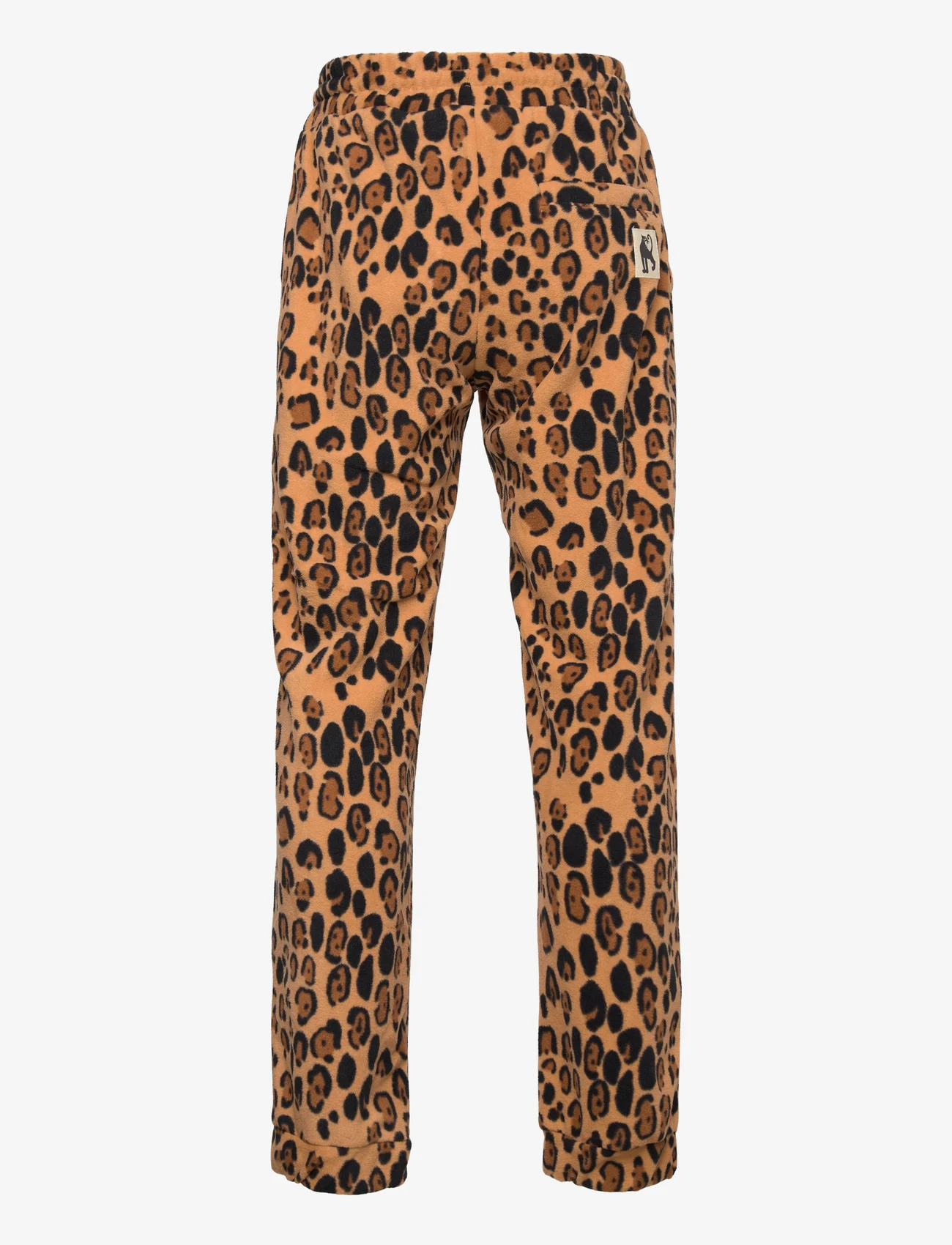 Mini Rodini - Leopard fleece trousers - multino audinio drabužiai - beige - 1