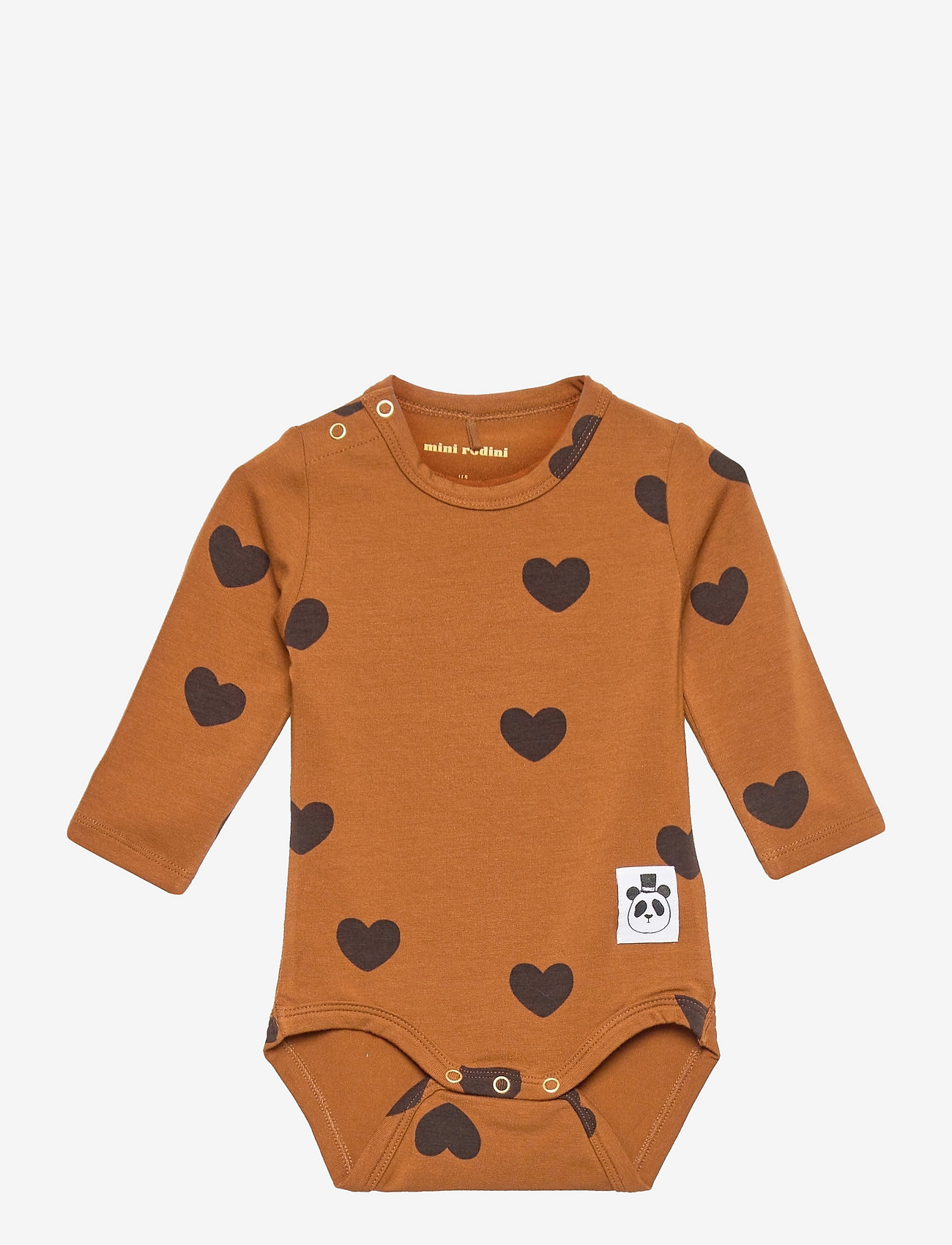 Mini Rodini Basic hearts ls body TENCEL™ -  - BROWN / brown