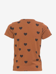 Mini Rodini - Basic hearts ss tee TENCEL™ - short-sleeved - brown - 1