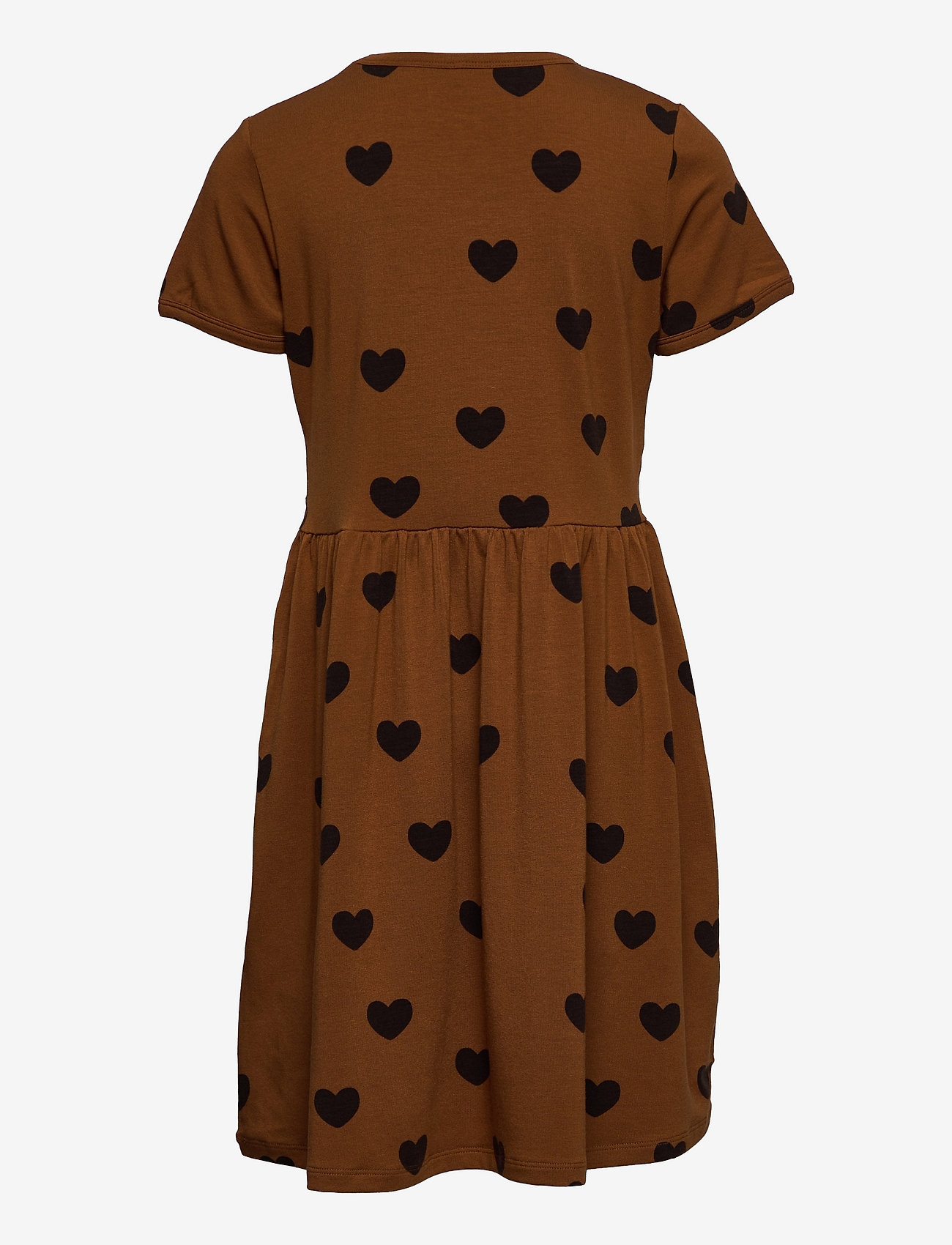 Mini Rodini - Basic hearts ss dress TENCEL™ - brown - 1