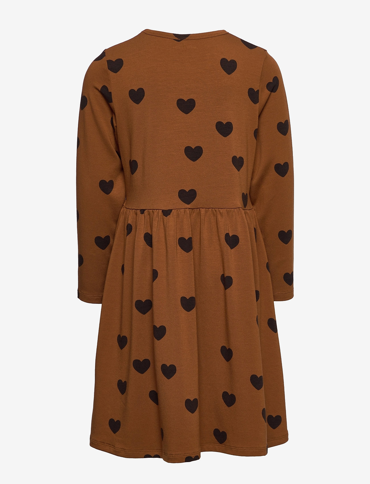 Mini Rodini - Basic hearts ls dress TENCEL™ - långärmade vardagsklänningar - brown - 1