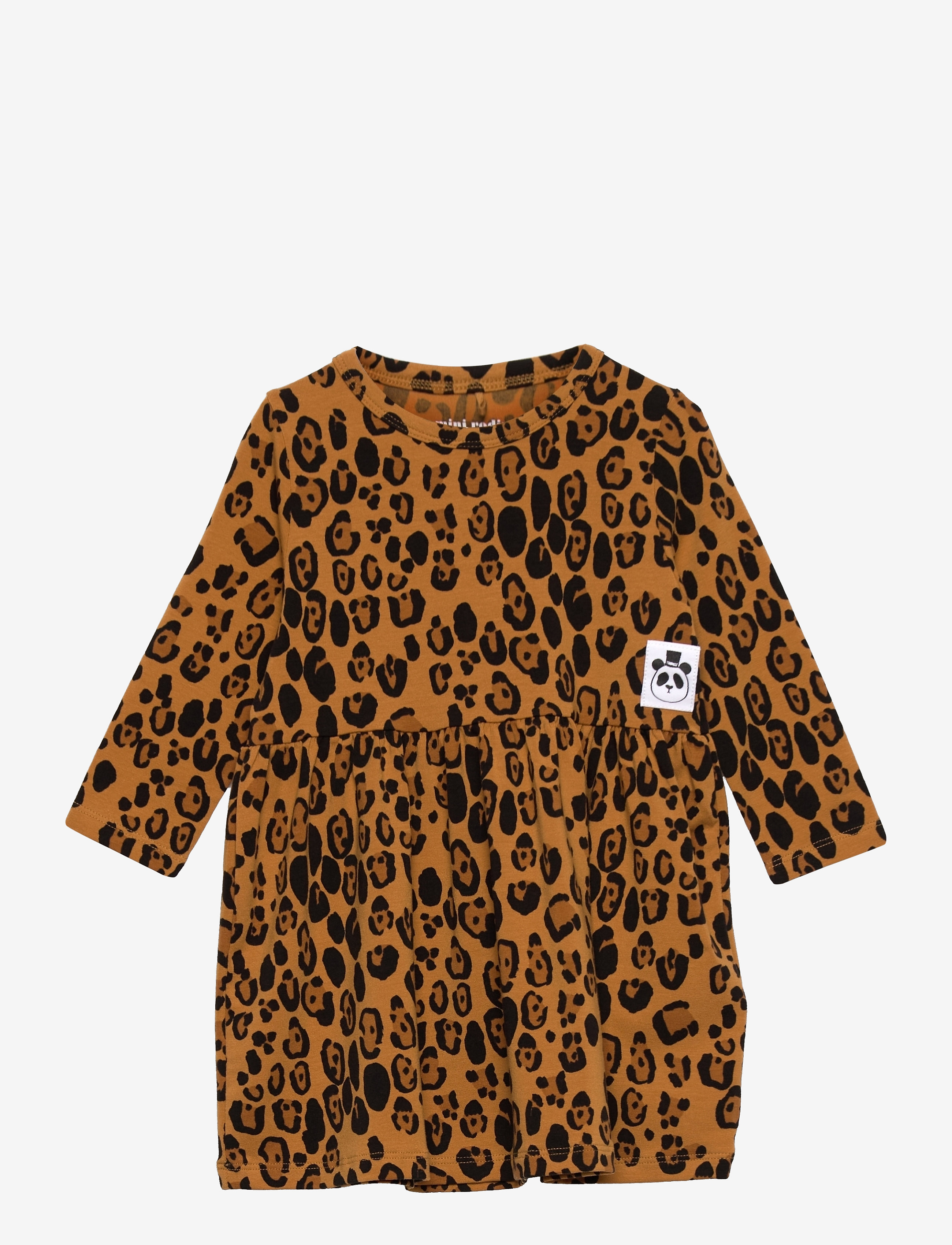 Mini Rodini Basic Leopard Ls Dress Tencel , 140-146, Brown, Fritidskjoler > Fritidskjoler Med Lange Ærmer, Børn