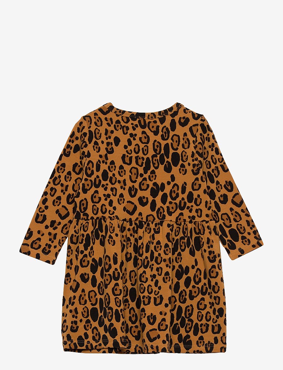 Mini Rodini - BASIC LEOPARD LS DRESS TENCEL™ - langærmede babykjoler - beige - 1