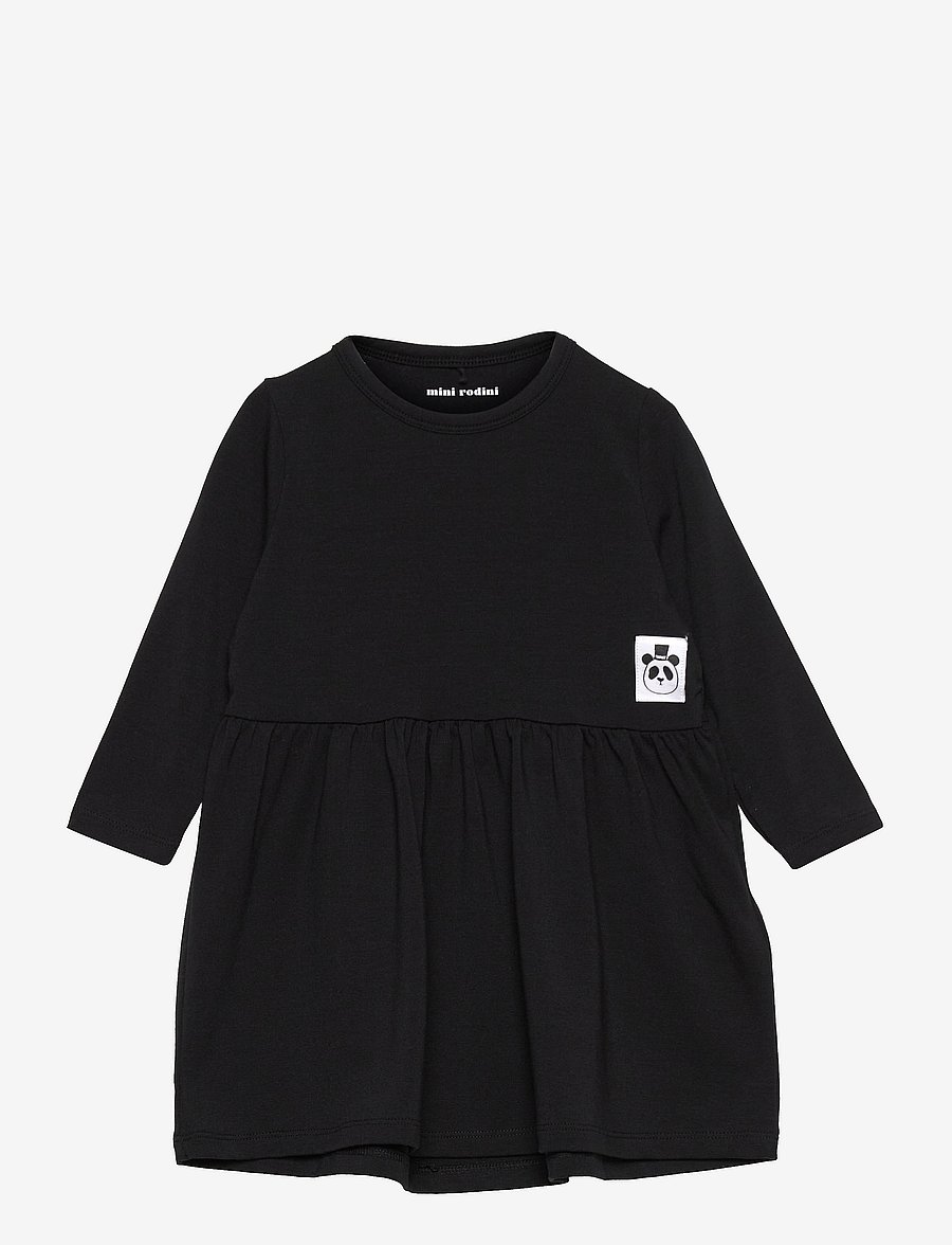 Mini Rodini - Basic ls dress TENCEL™ - långärmade babyklänningar - black - 0