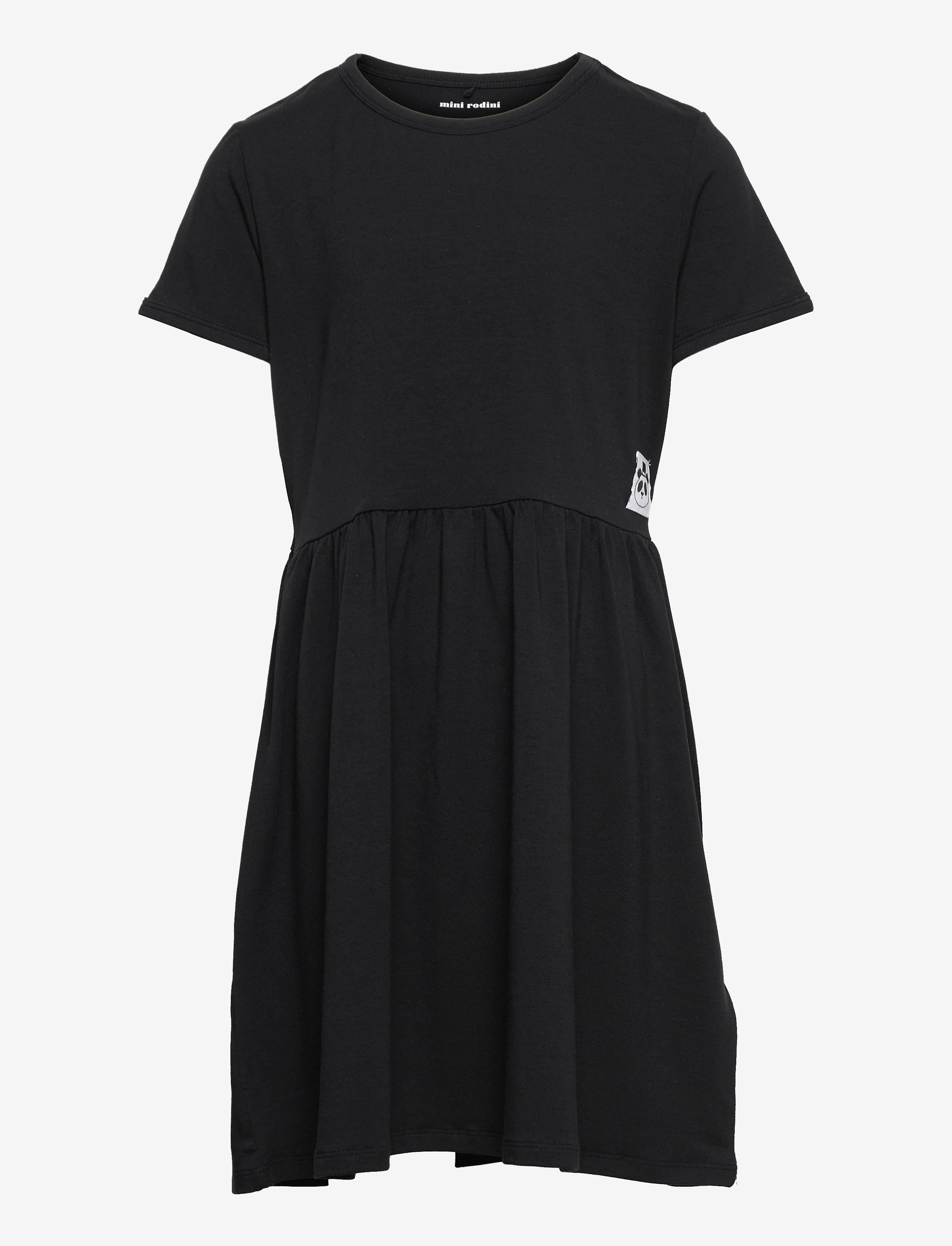 Mini Rodini Basic Ss Dress Tencel , 68-74, Casual Dresses, Schwarz - Short-sleeved Kinder