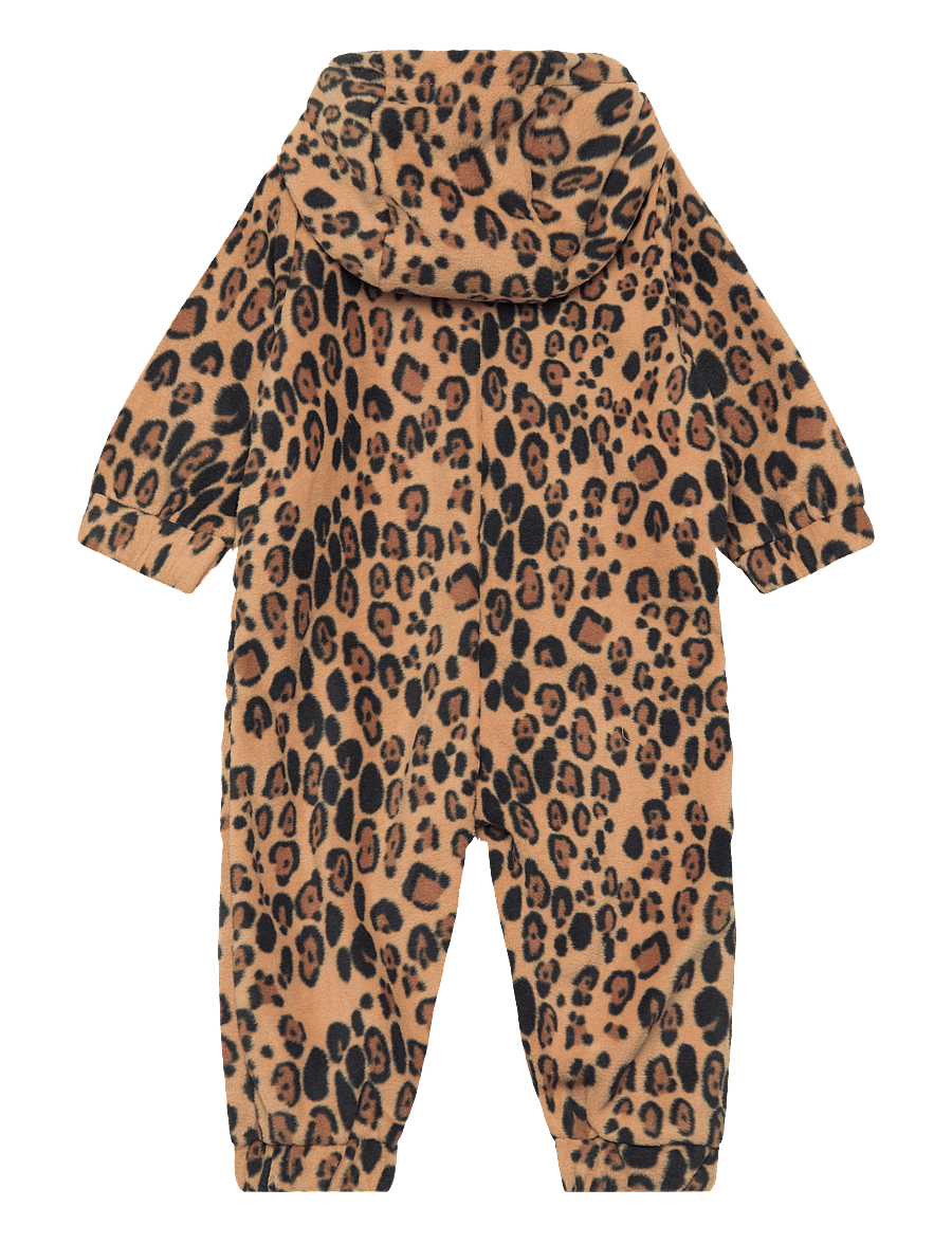 Mini Rodini - Leopard fleece onesie - fleecedragter - beige - 1