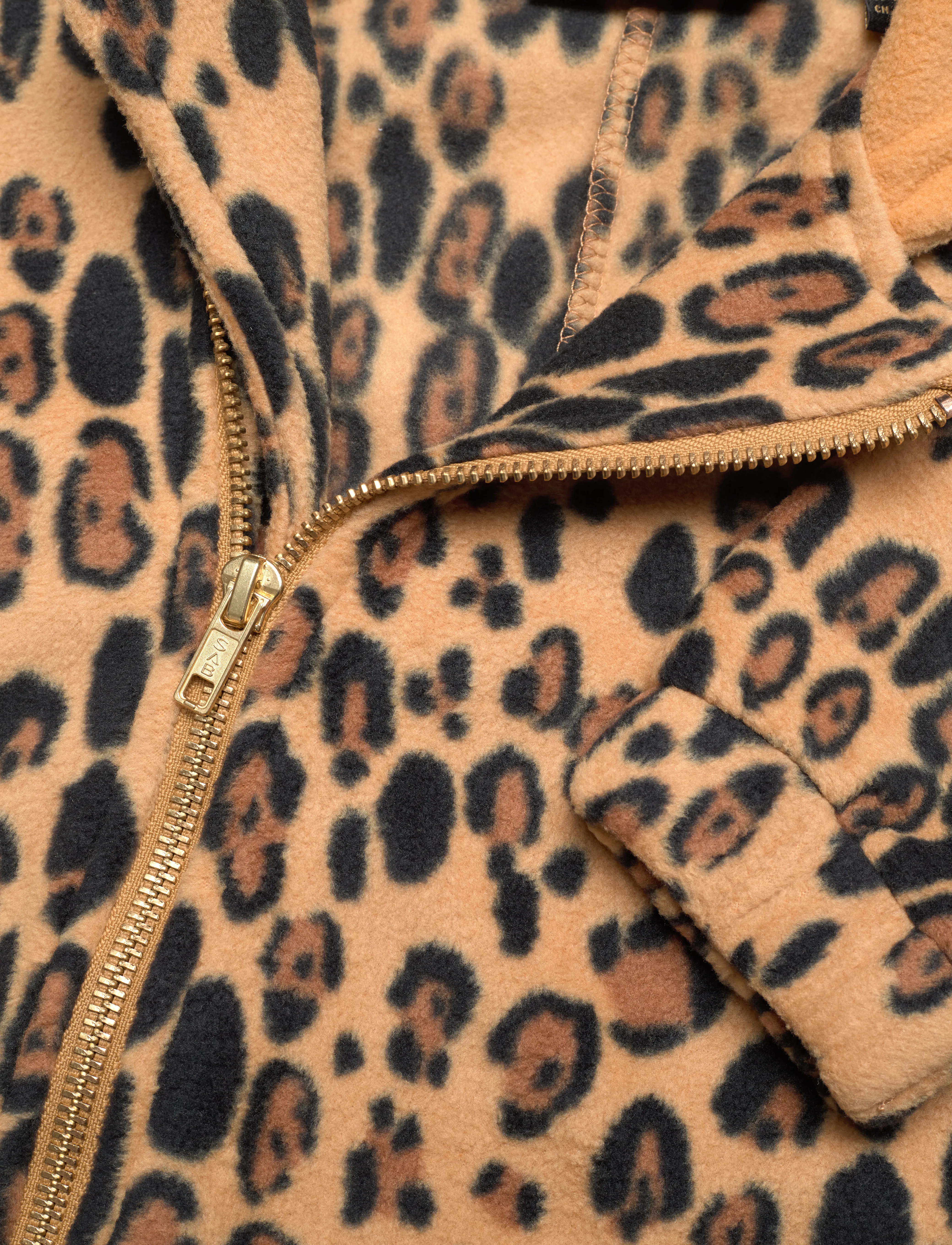 Mini Rodini - Leopard fleece onesie - fleecedragter - beige - 2