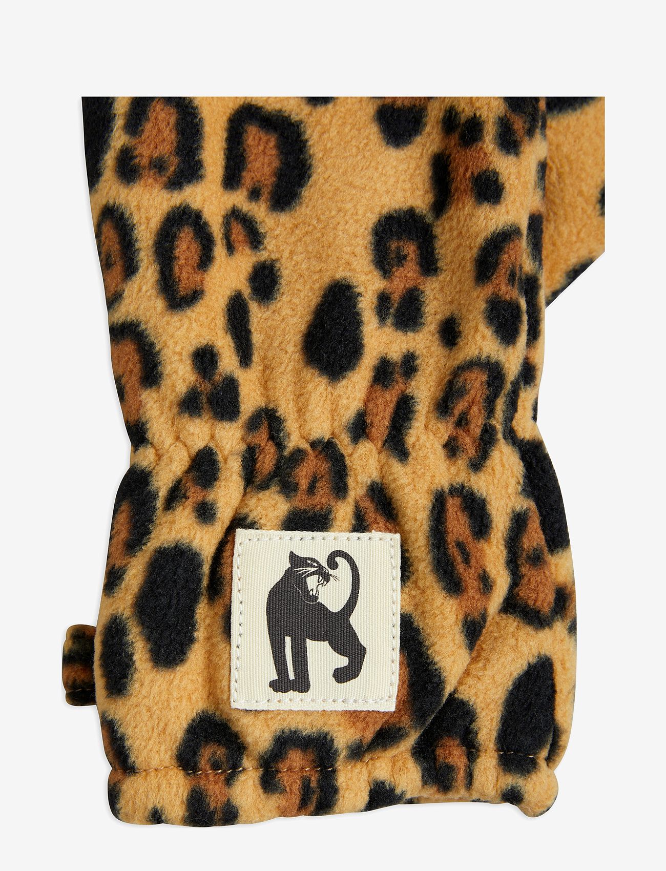 Mini Rodini - Leopard fleece mittens - vantar - beige - 1