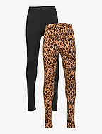 Basic leopard leggings 2-pack - MULTI