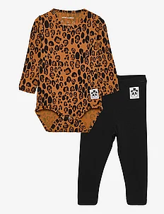 Basic leopard ls body + leggings, Mini Rodini