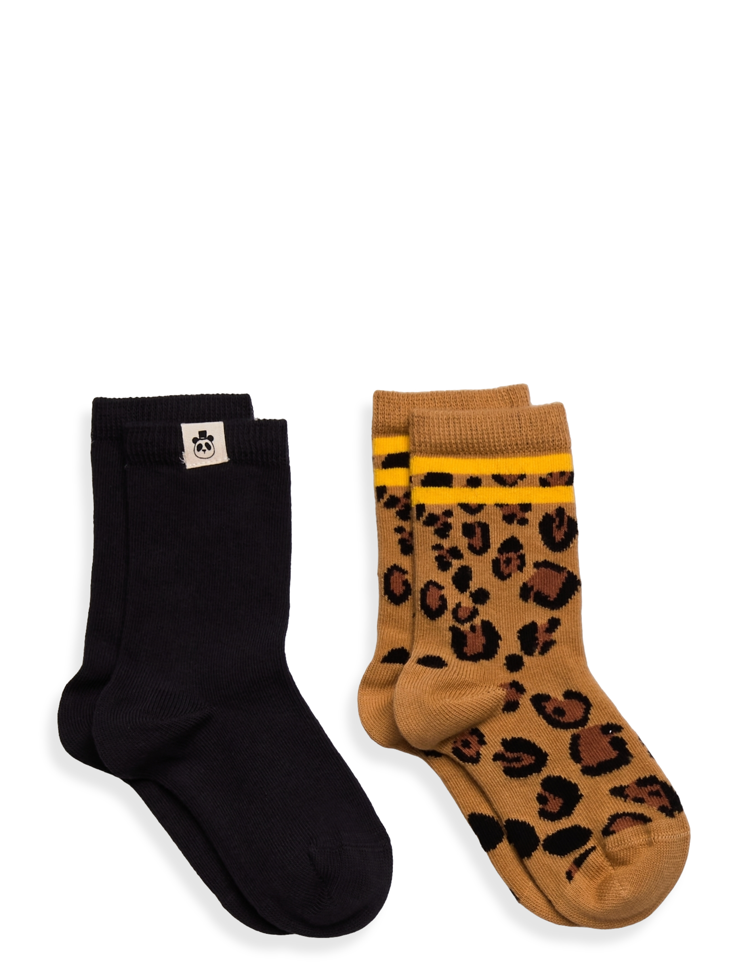 Mini Rodini Basic Leopard 2-Pack Socks, 10/12, Socken & Strumpfhosen, Schwarz - Kinder
