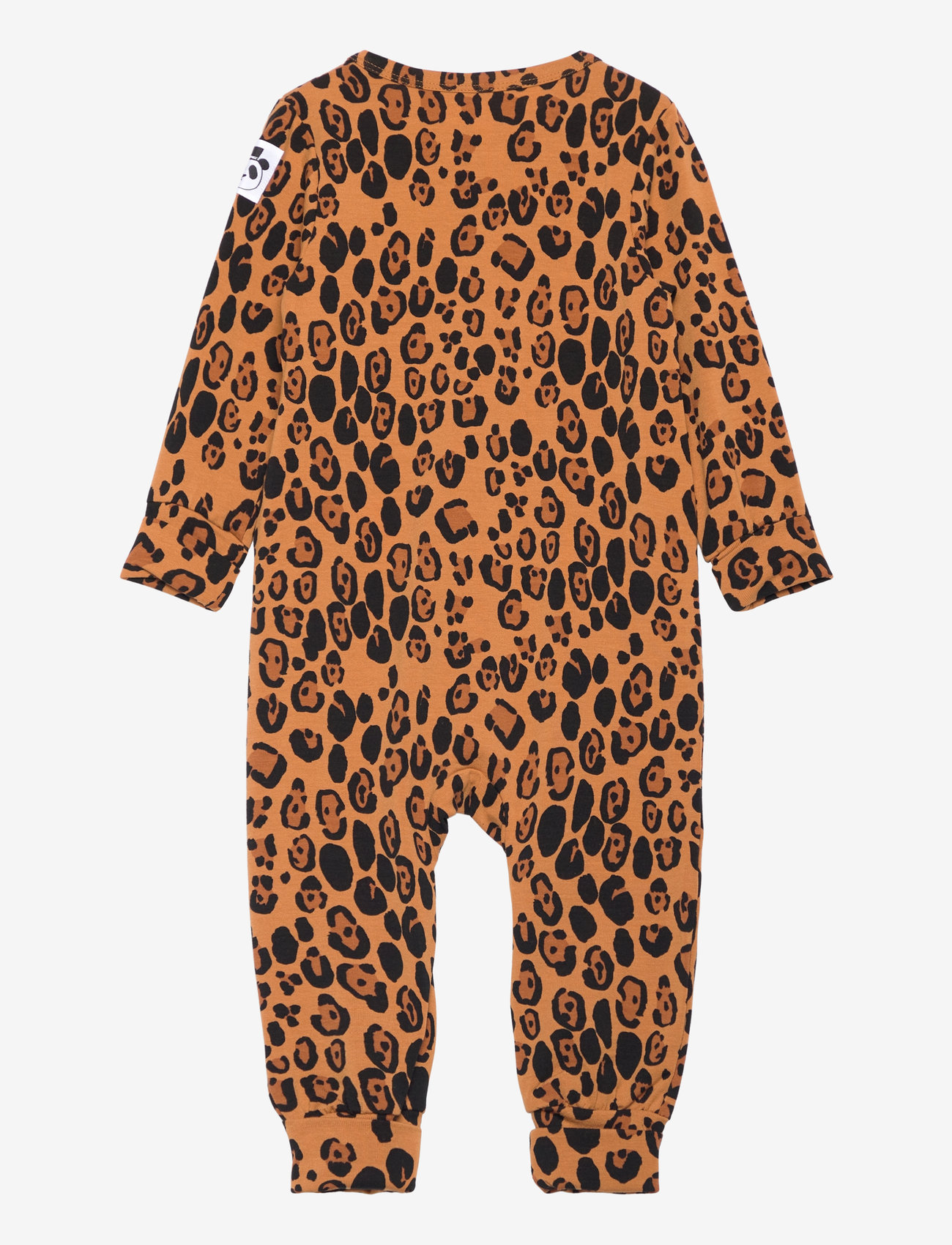 Mini Rodini - Basic leopard button jumpsuit TENCEL™ - long-sleeved - beige - 1