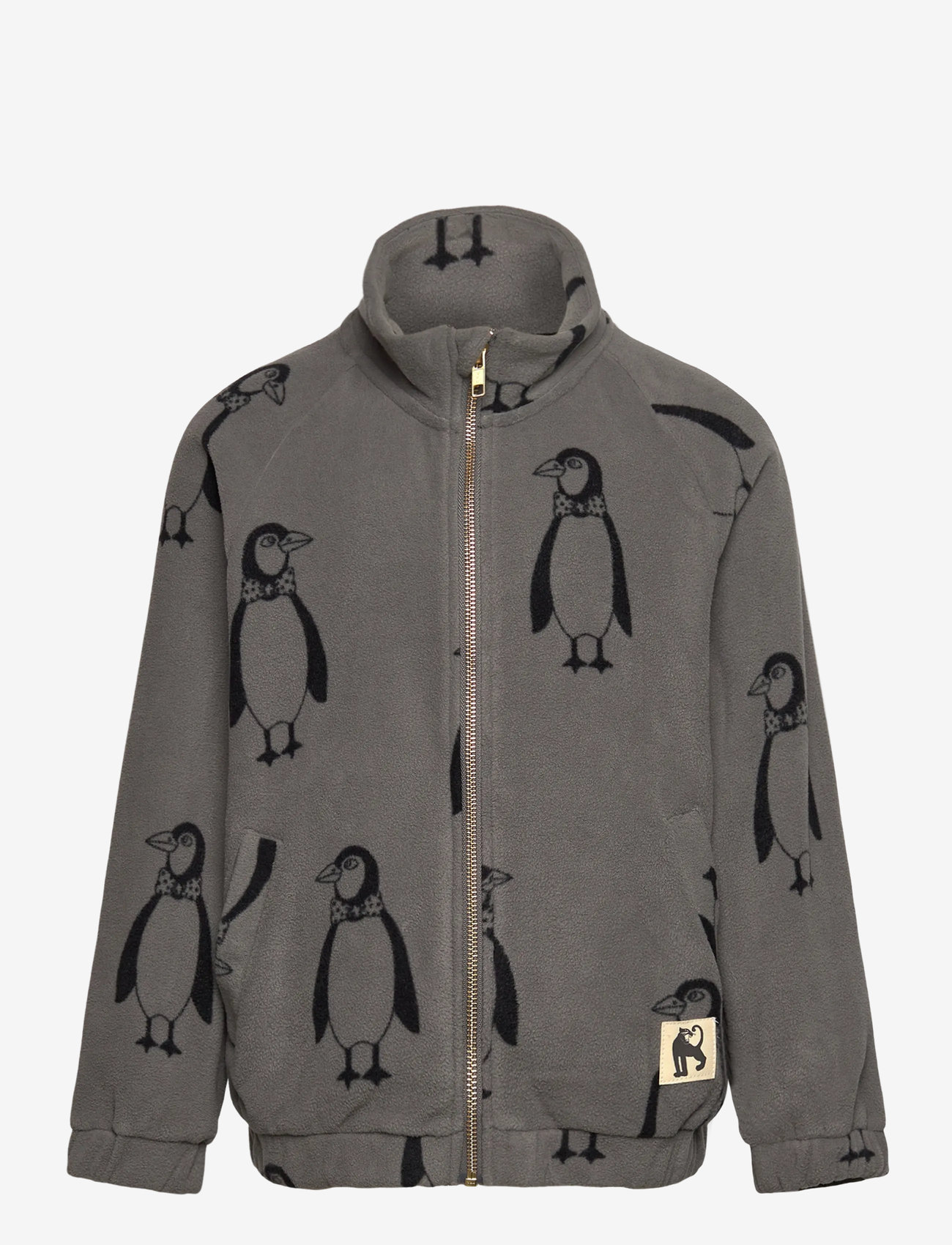 Mini Rodini - Penguin fleece jacket - fleecejakker - grey - 0