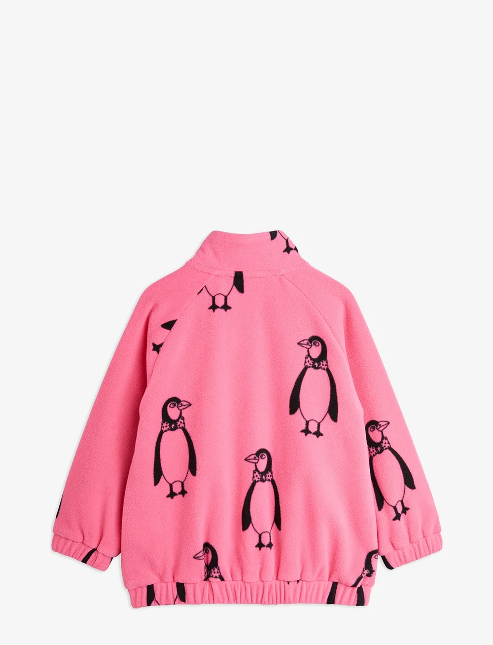 Mini Rodini - Penguin aop fleece jacket - fleecejacken - pink - 1