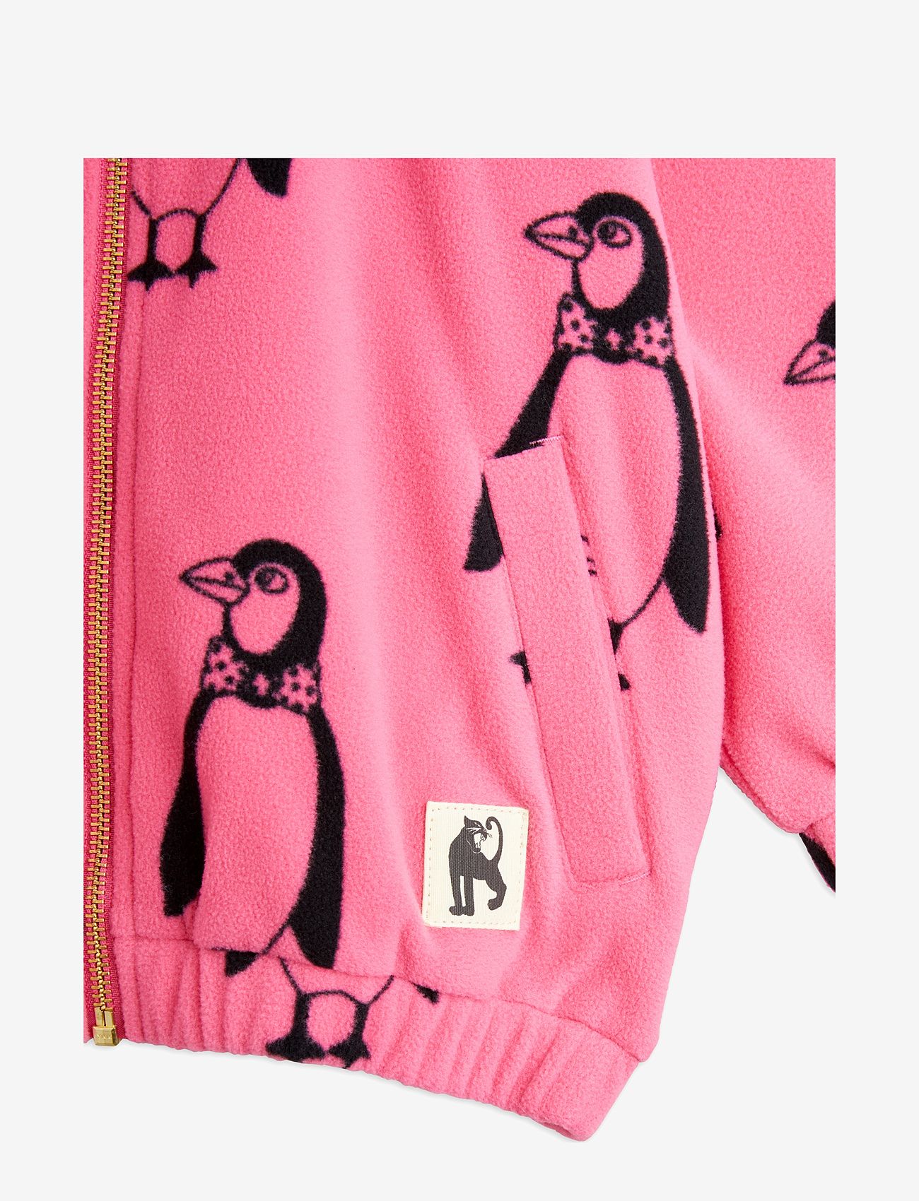 Mini Rodini - Penguin fleece jacket - pink - 2