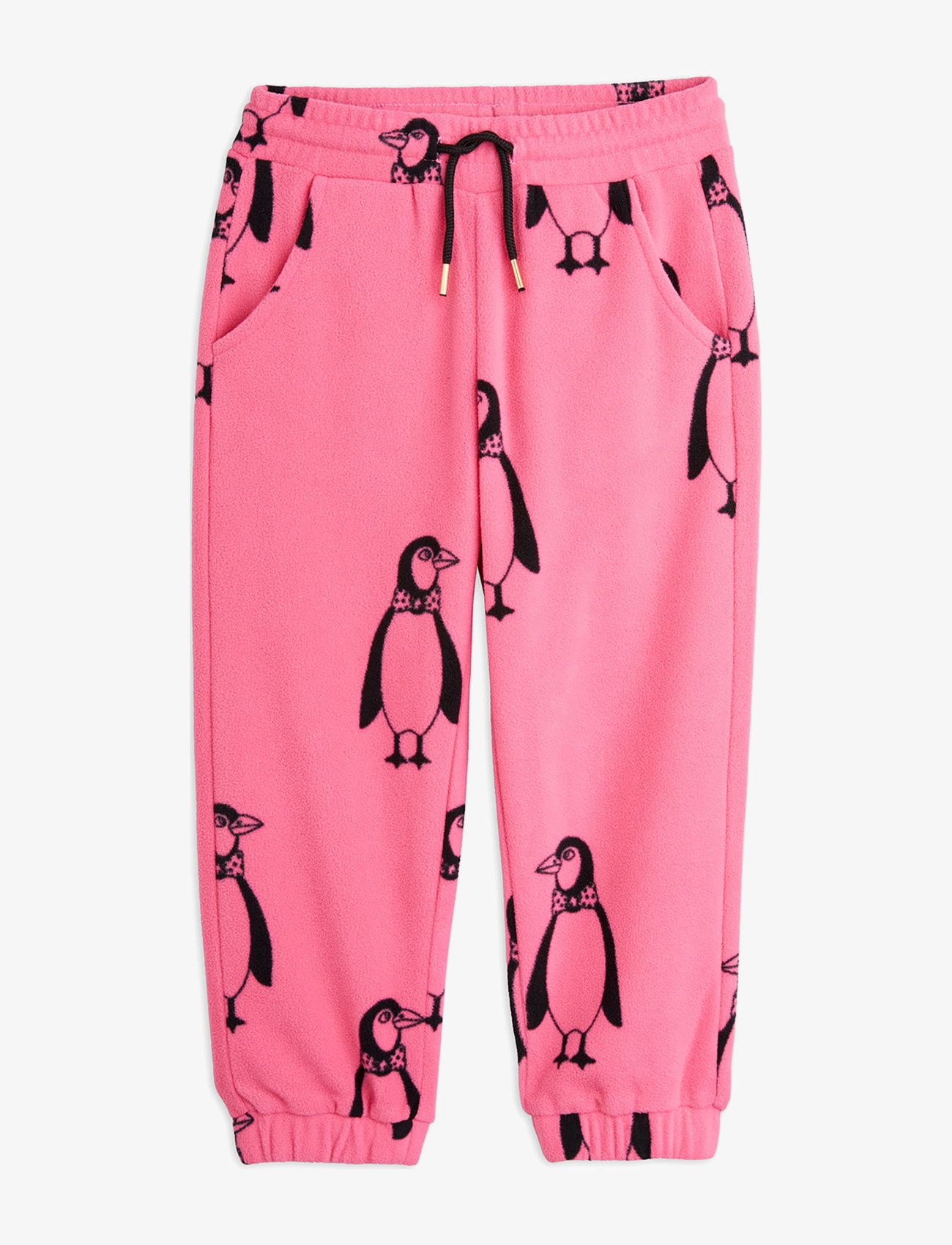 Mini Rodini Penguin fleece trousers - Jogginghosen - PINK / pink/rose
