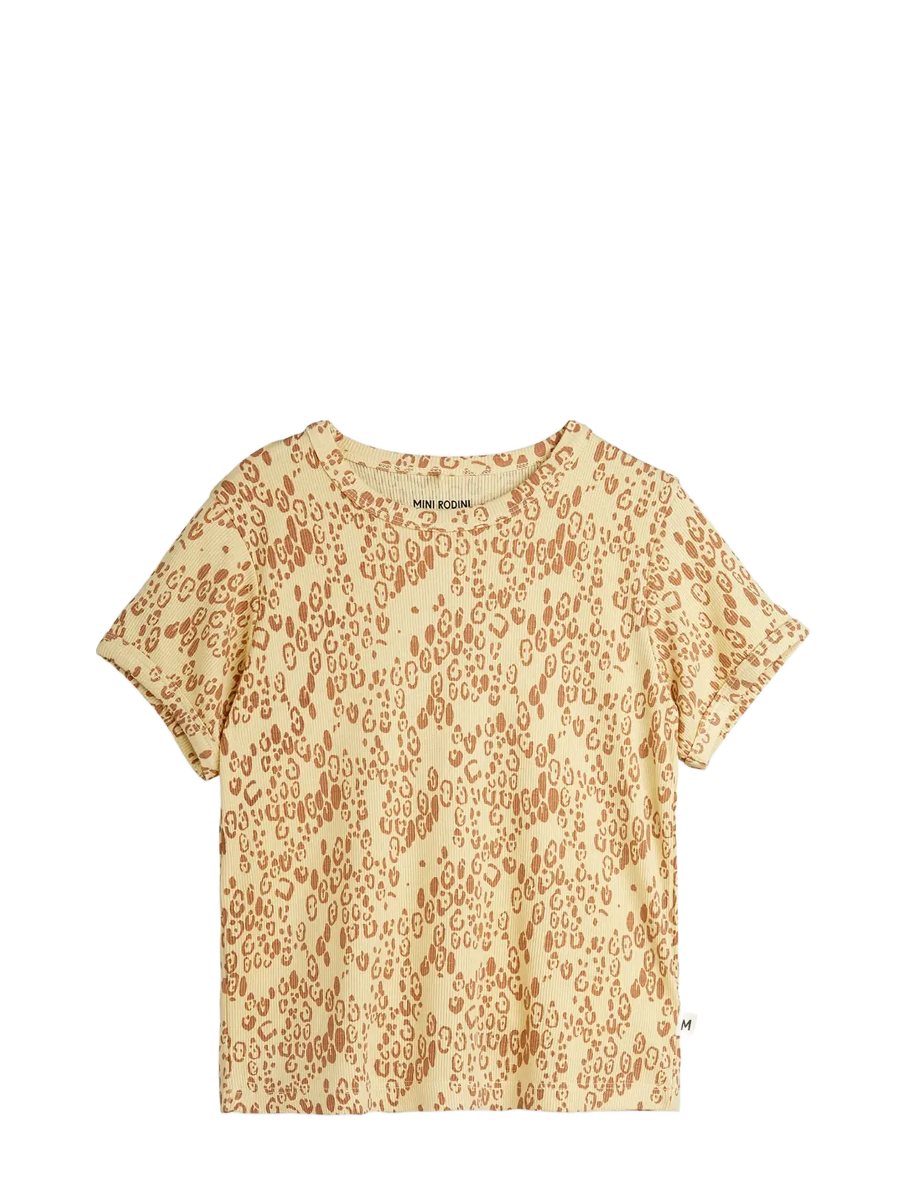 Mini Rodini Mini Leopard Aop Ss Tee, 104/110, Beige, T-Shirts > Kortærmede, Børn