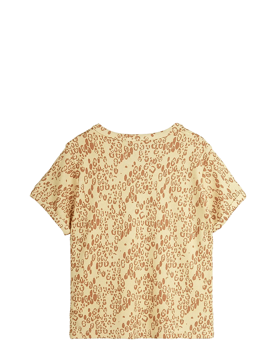 Mini Rodini - Mini leopard aop ss tee - kurzärmelige - beige - 1