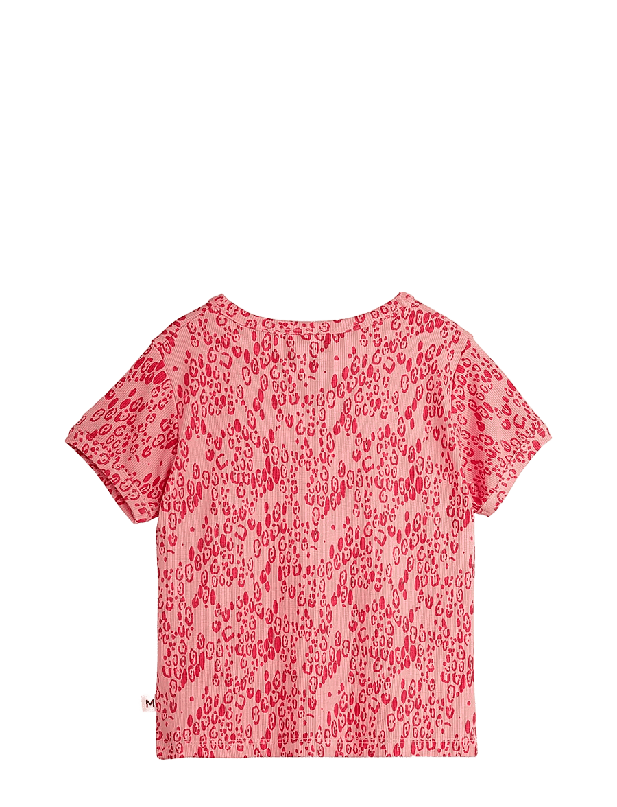 Mini Rodini - Mini leopard aop ss tee - kurzärmelige - pink - 1