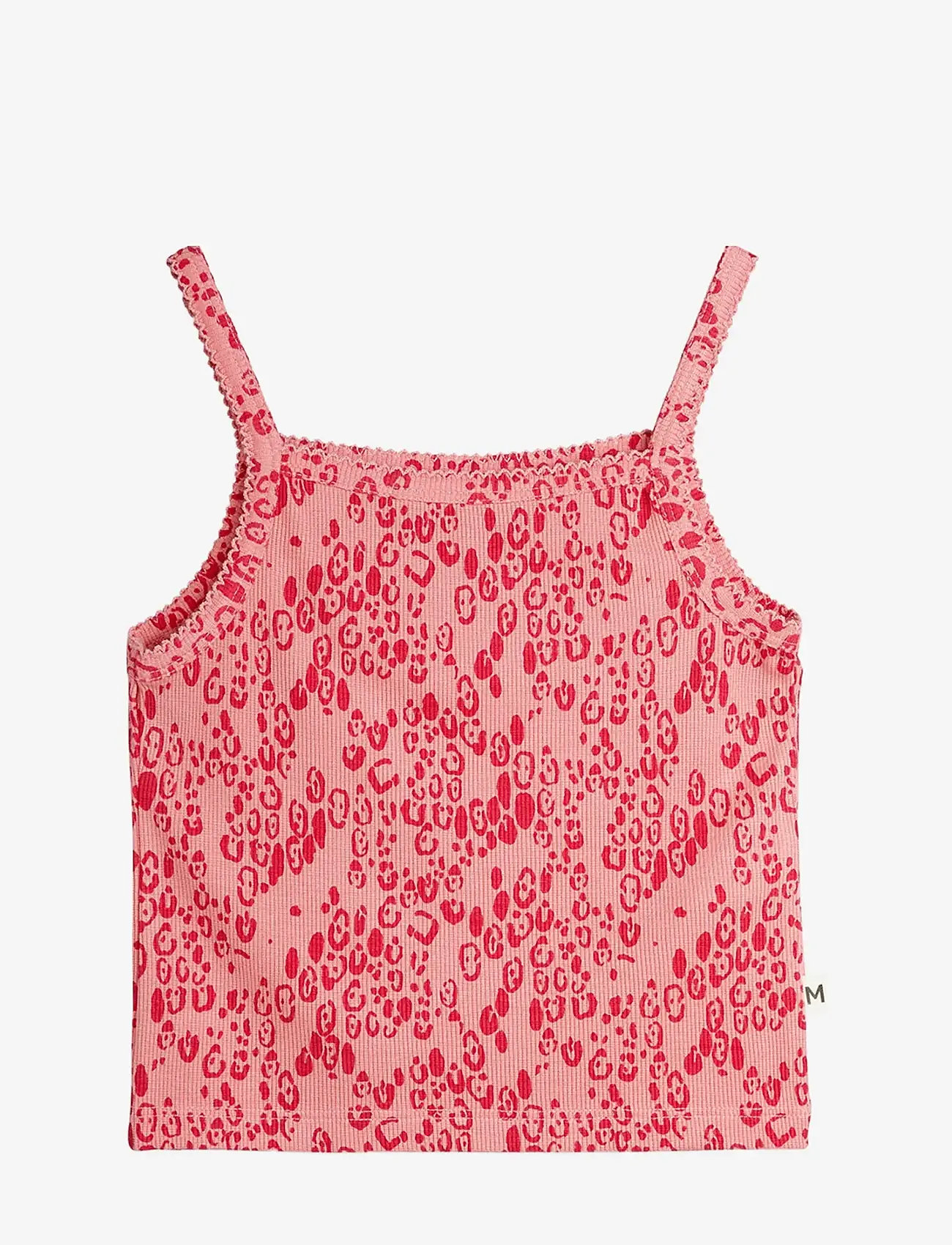 Mini Rodini - Mini leopard aop tank top - linnen - pink - 0