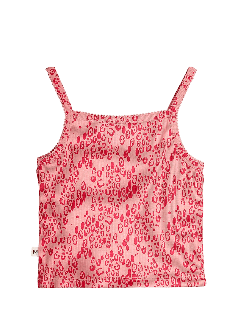 Mini Rodini - Mini leopard aop tank top - linnen - pink - 1