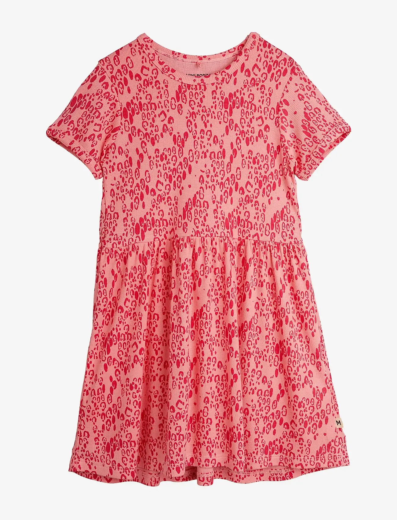 Mini Rodini - Mini leopard aop ss dress - kortærmede babykjoler - pink - 0