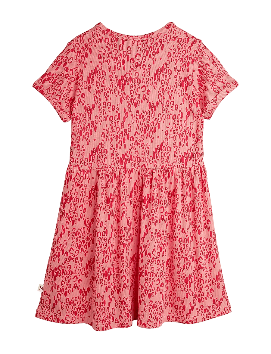 Mini Rodini - Mini leopard aop ss dress - kortærmede babykjoler - pink - 1