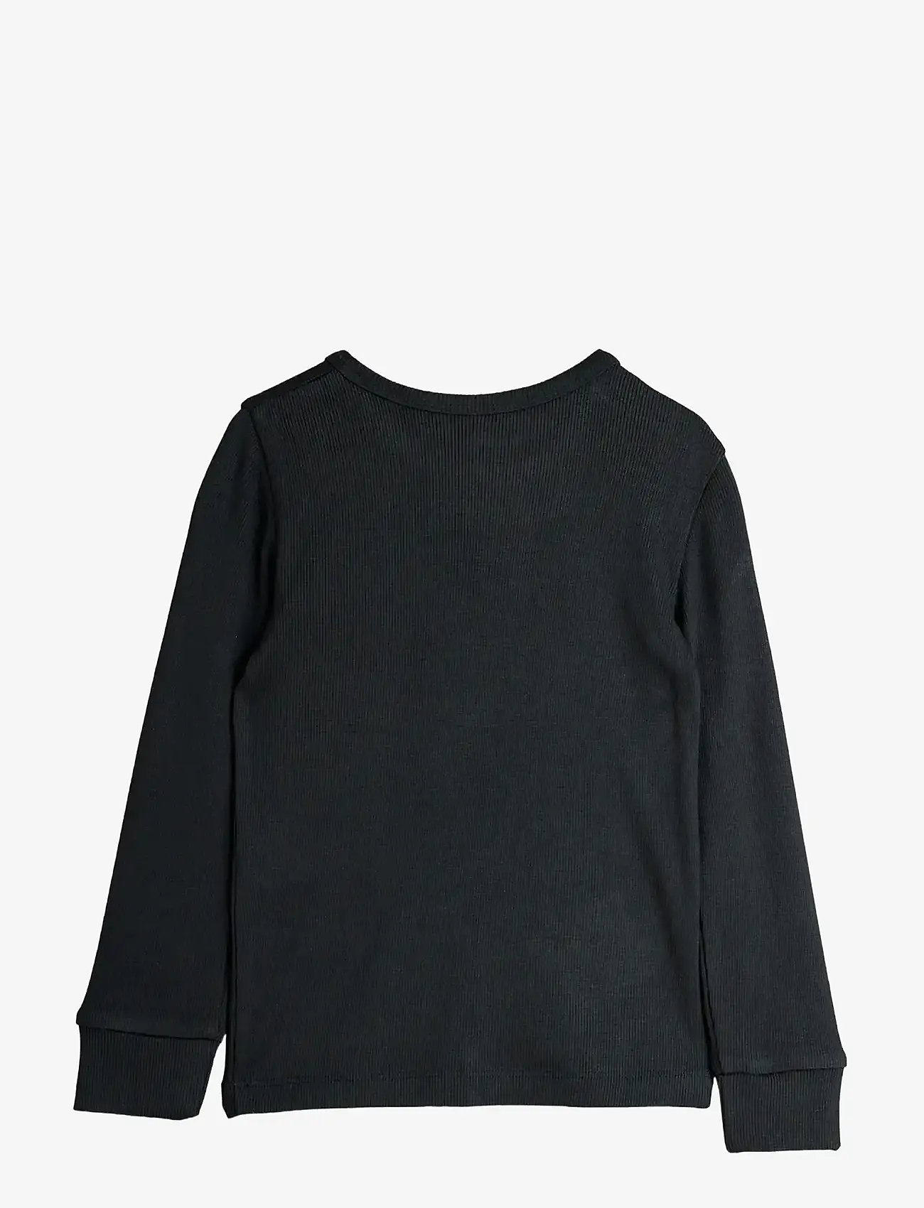 Mini Rodini - Modal rib ls tee - långärmade t-shirts - black - 1