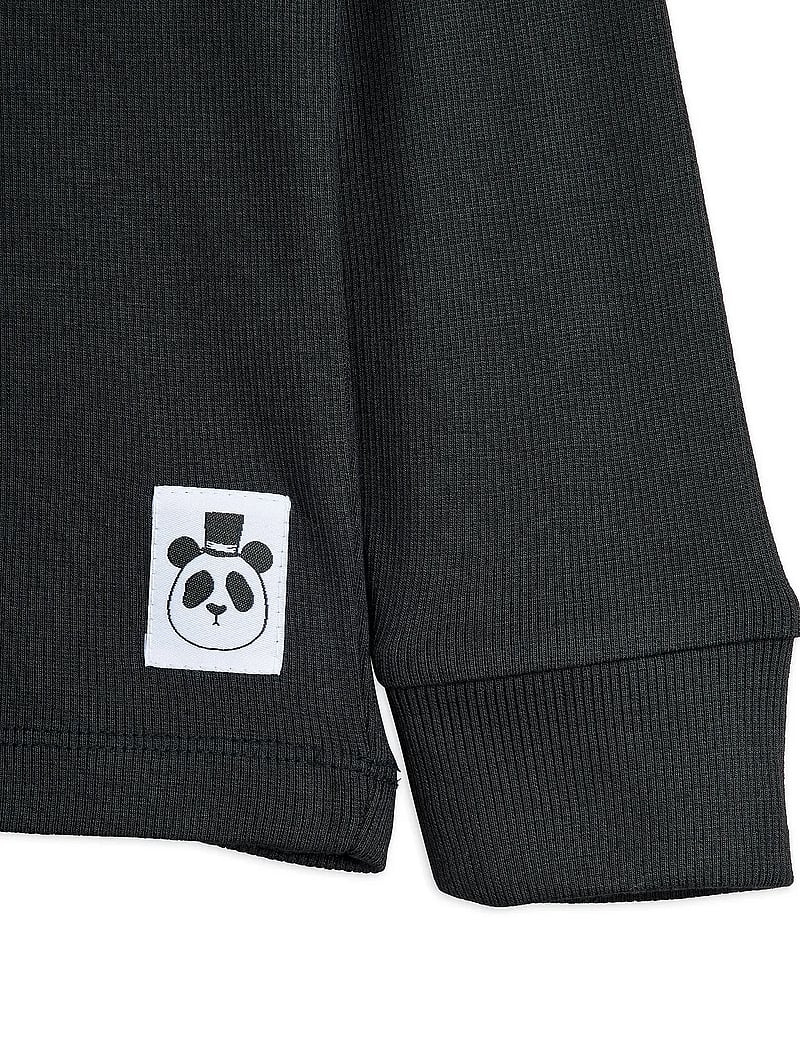 Mini Rodini - Modal rib ls tee - långärmade t-shirts - black - 3