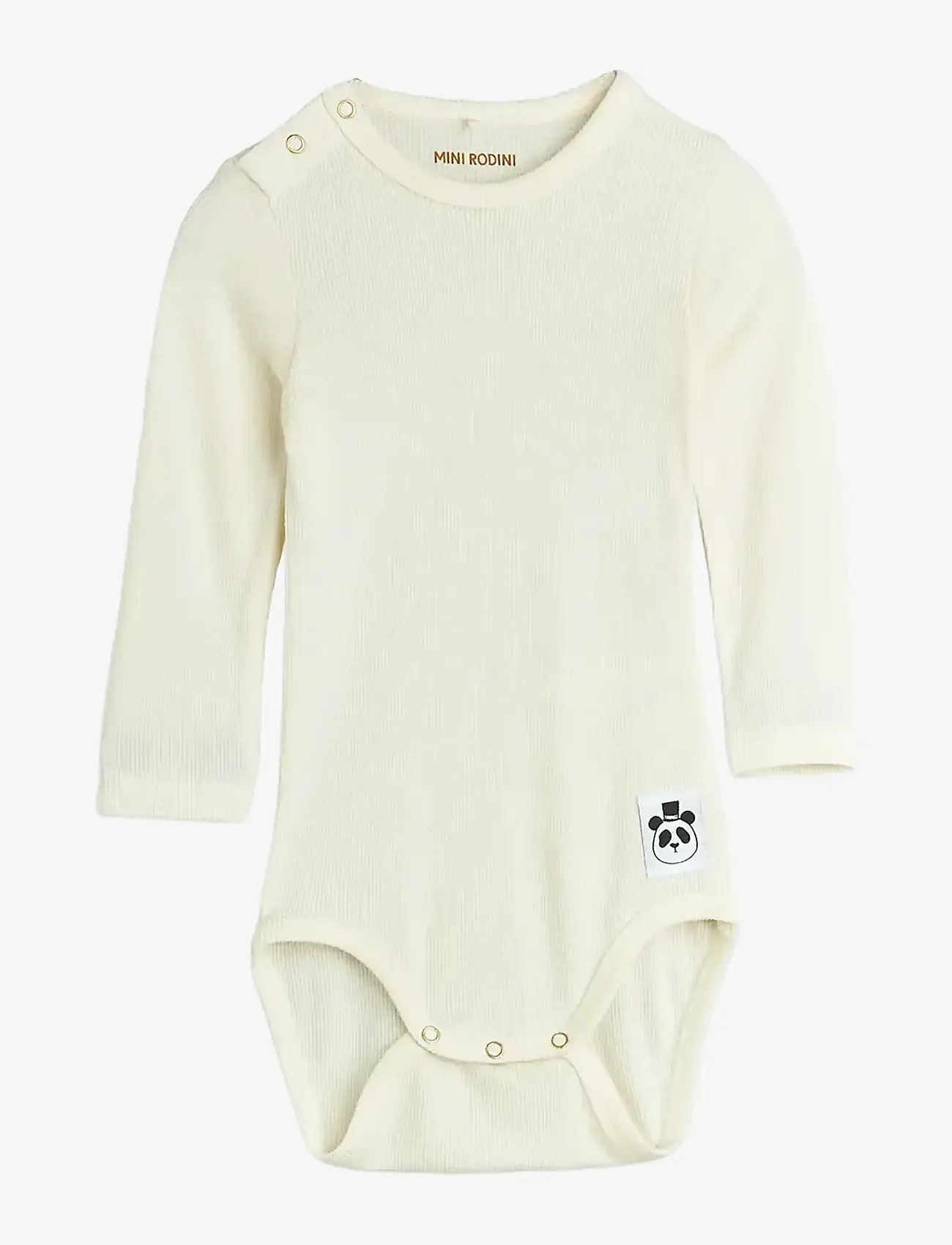 Mini Rodini - Modal rib ls body - langærmede bodyer - offwhite - 0