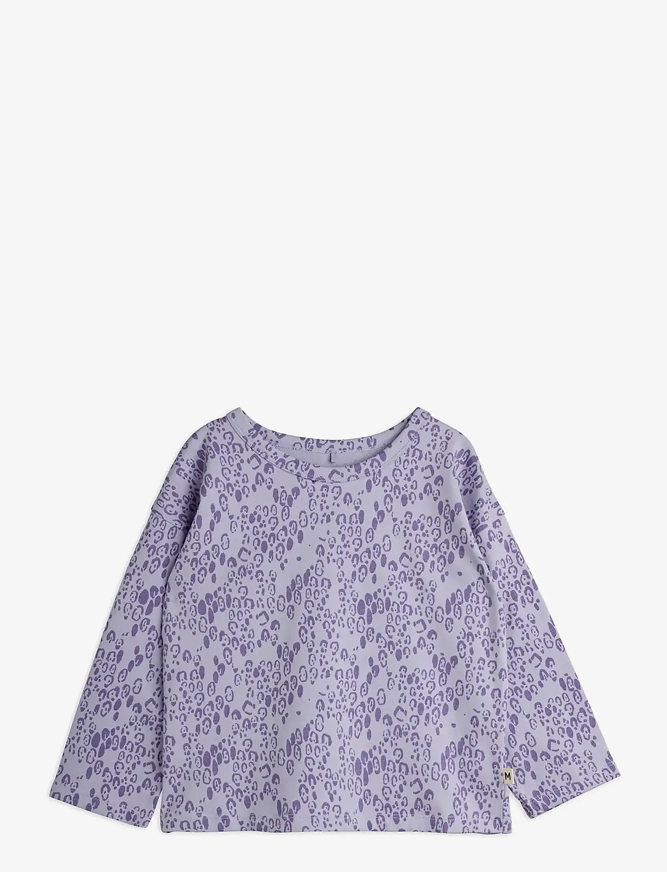 Mini Rodini - Mini leopard aop ls tee - långärmade t-shirts - purple - 0