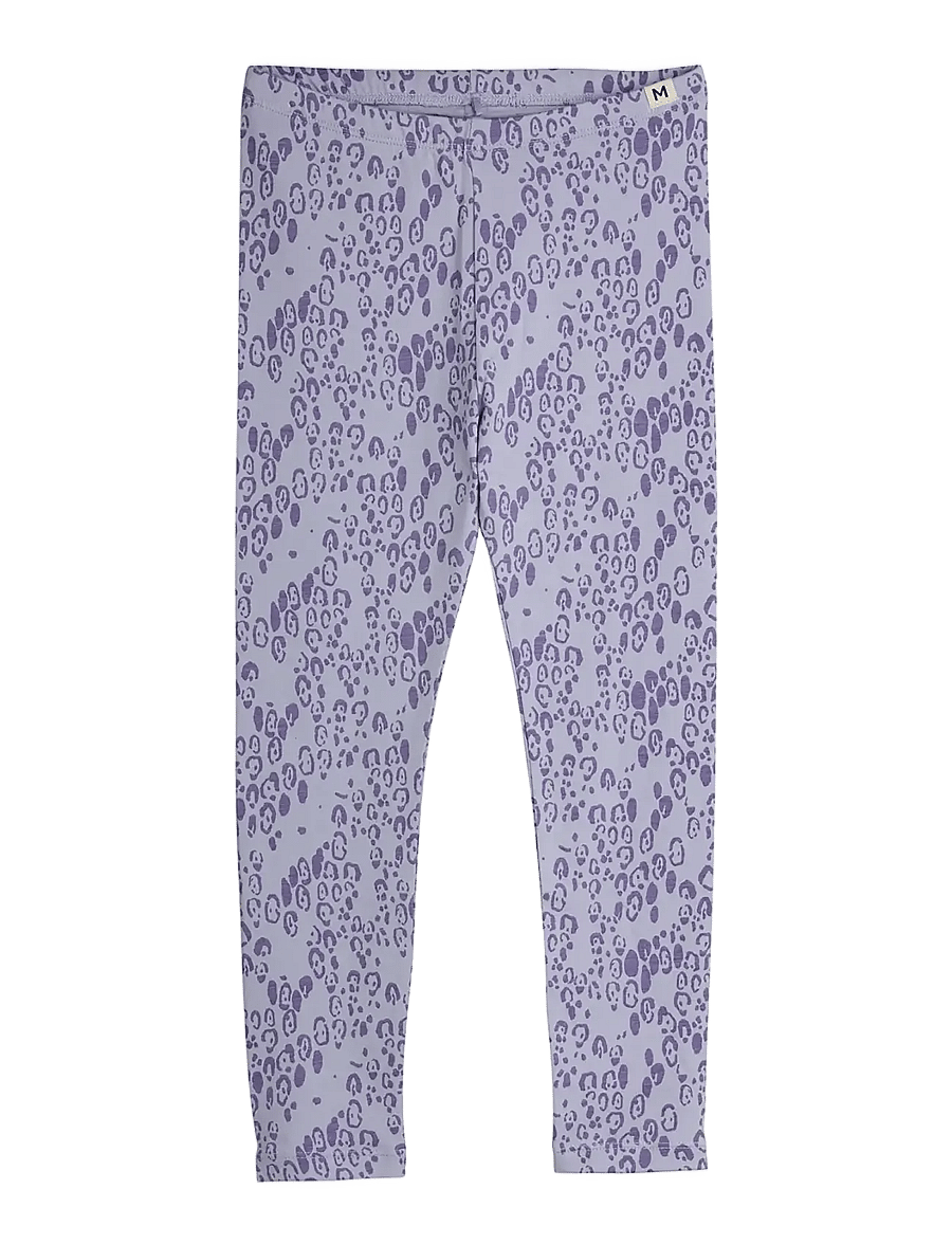 Mini Rodini - Mini leopard aop leggings - retuusid - purple - 0