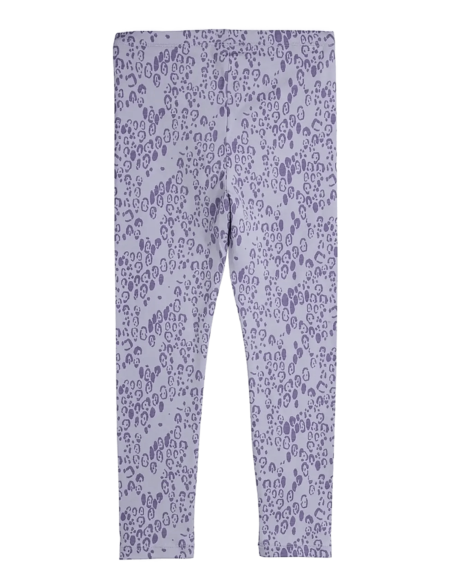 Mini Rodini - Mini leopard aop leggings - retuusid - purple - 1
