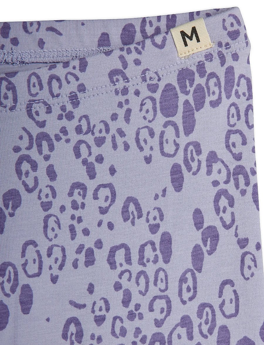 Mini Rodini - Mini leopard aop leggings - retuusid - purple - 2