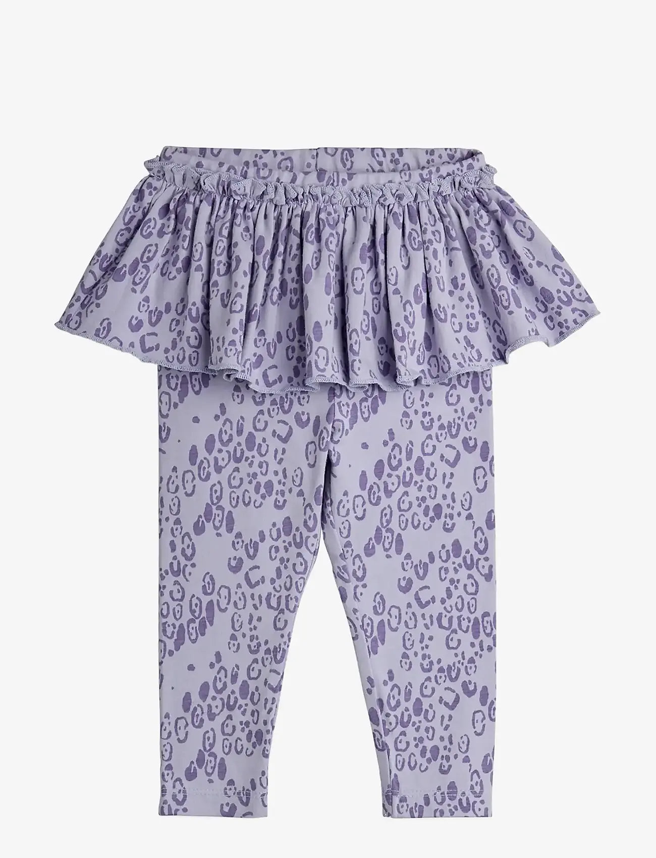 Mini Rodini - Mini leopard aop skirt baby leggings - leginsy - purple - 0