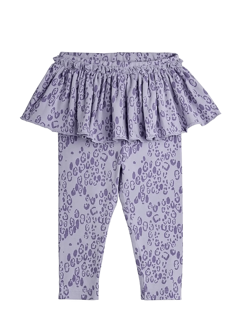 Mini Rodini - Mini leopard aop skirt baby leggings - leggings - purple - 0