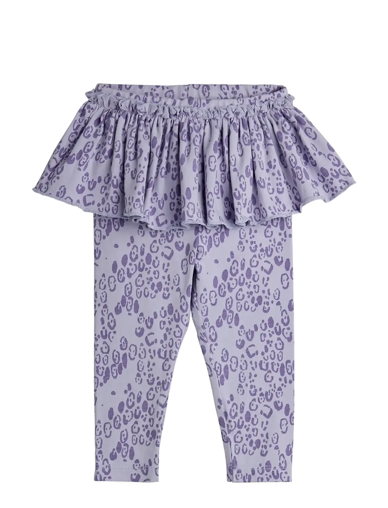 Mini Rodini - Mini leopard aop skirt baby leggings - leggings - purple - 0