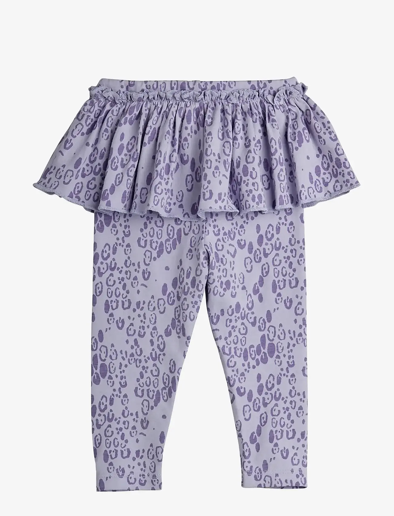 Mini Rodini - Mini leopard aop skirt baby leggings - leginsy - purple - 1