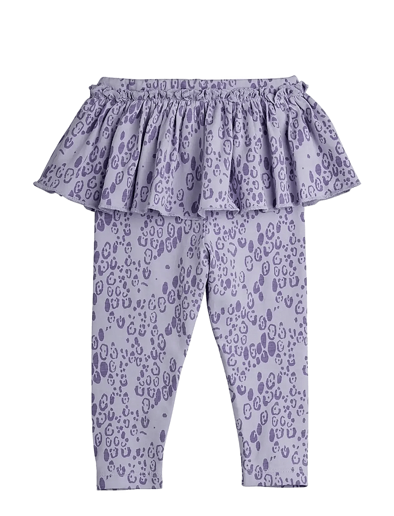 Mini Rodini - Mini leopard aop skirt baby leggings - leggings - purple - 1