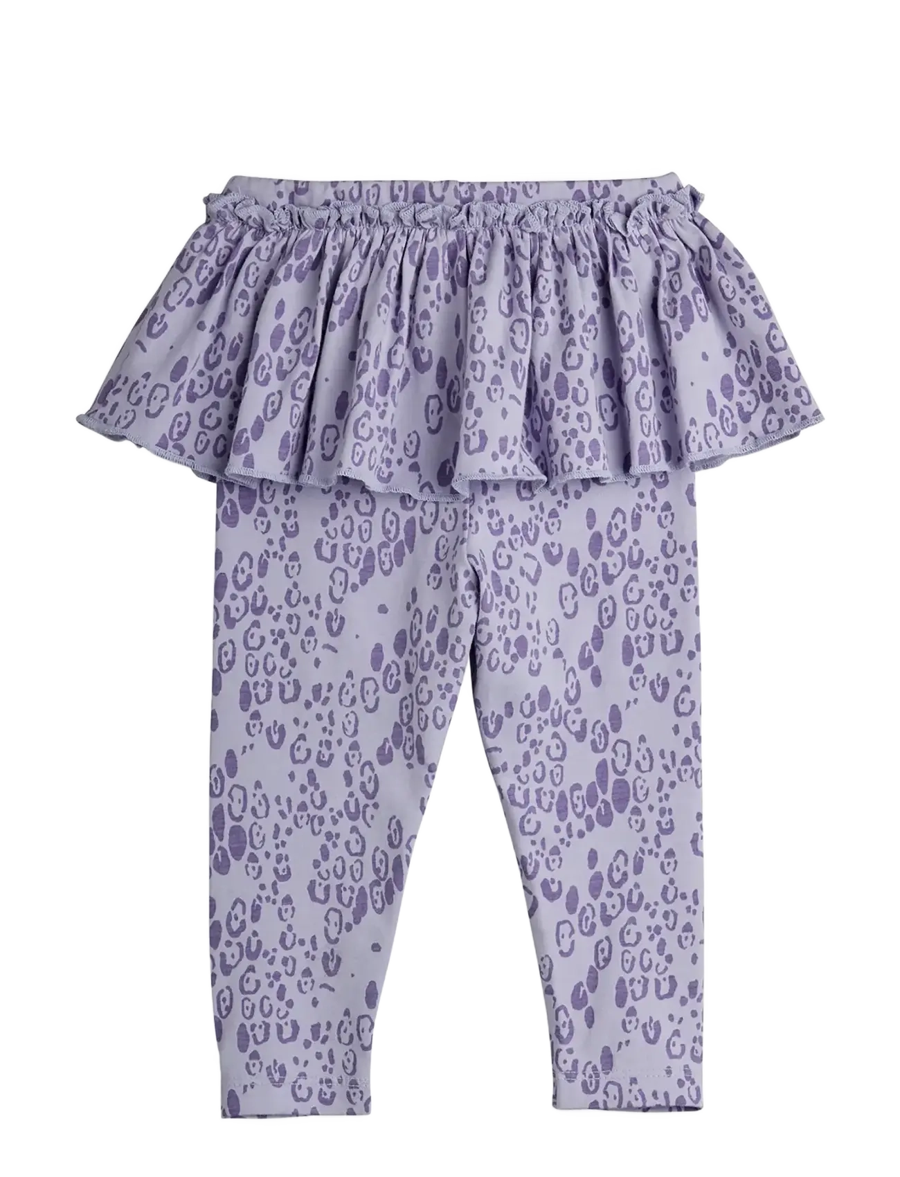 Mini Rodini - Mini leopard aop skirt baby leggings - leggings - purple - 1