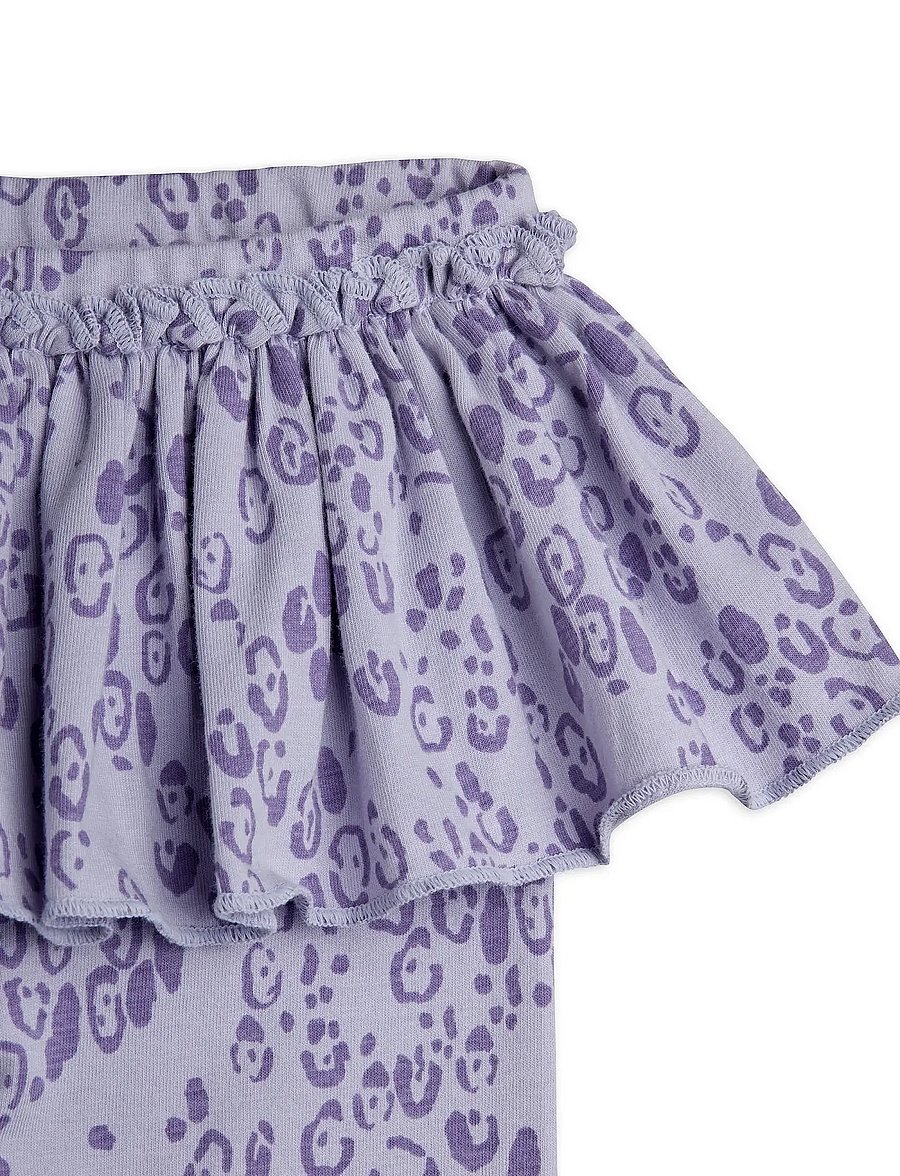 Mini Rodini - Mini leopard aop skirt baby leggings - leggings - purple - 2