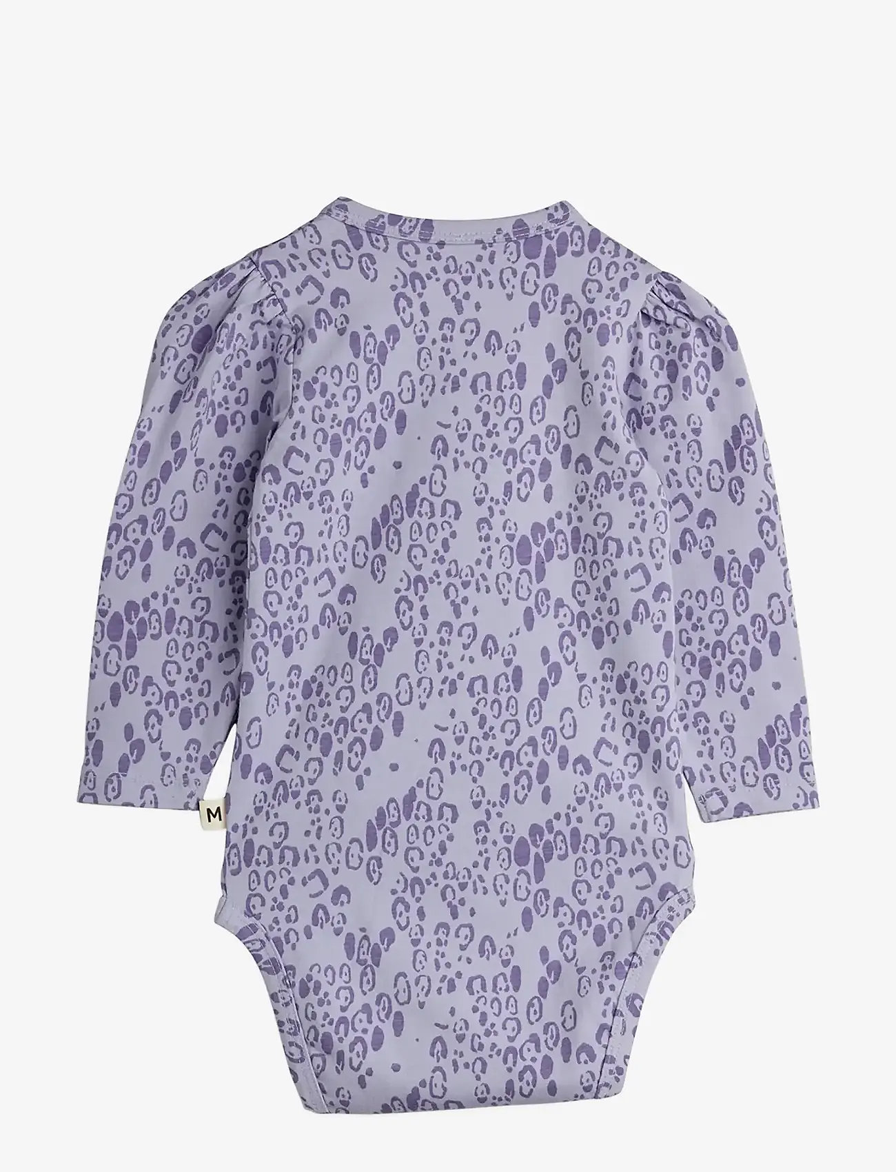 Mini Rodini - Mini leopard aop puff sleeve ls body - pikkade varrukatega bodid - purple - 1