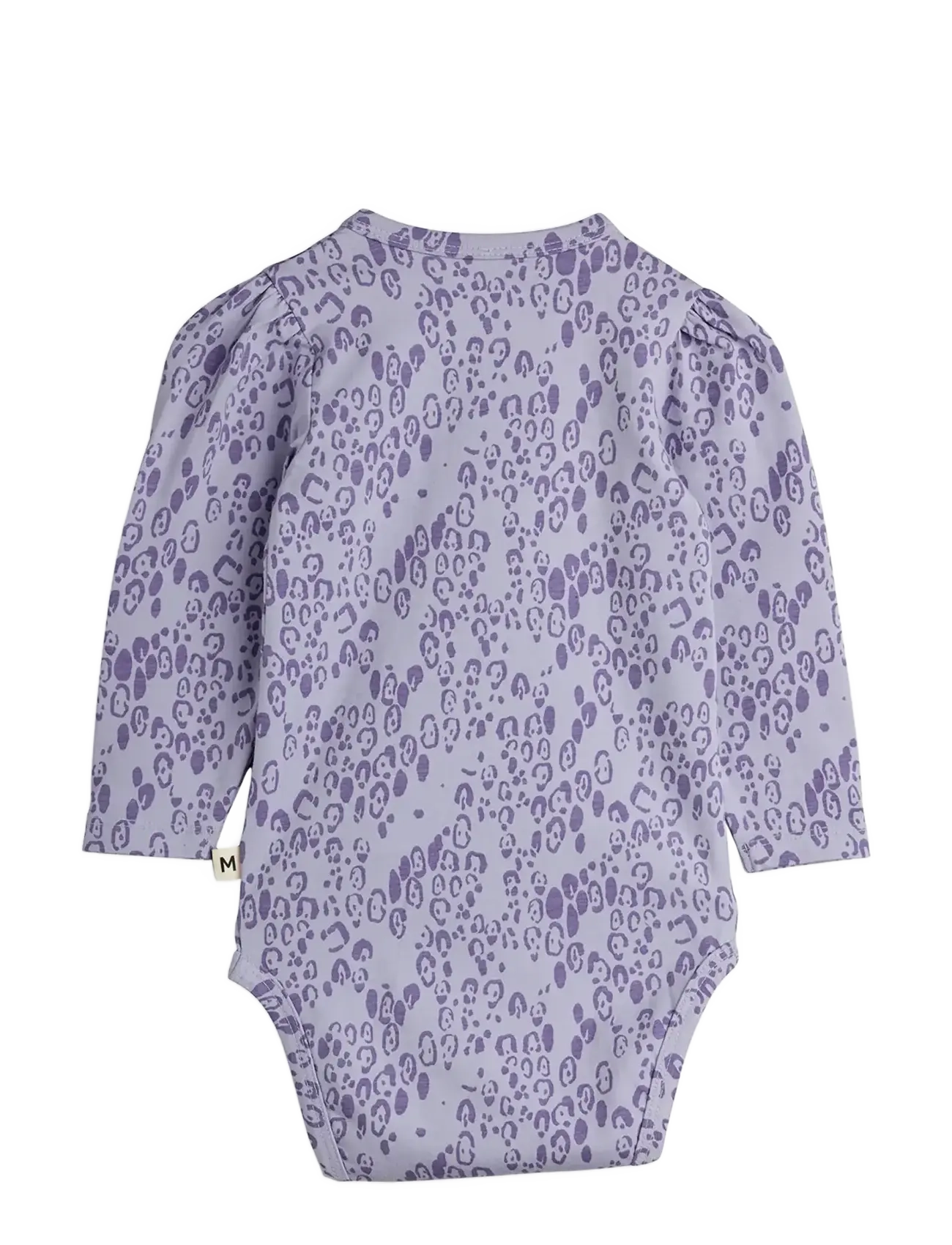 Mini Rodini - Mini leopard aop puff sleeve ls body - rompers met lange mouwen - purple - 1