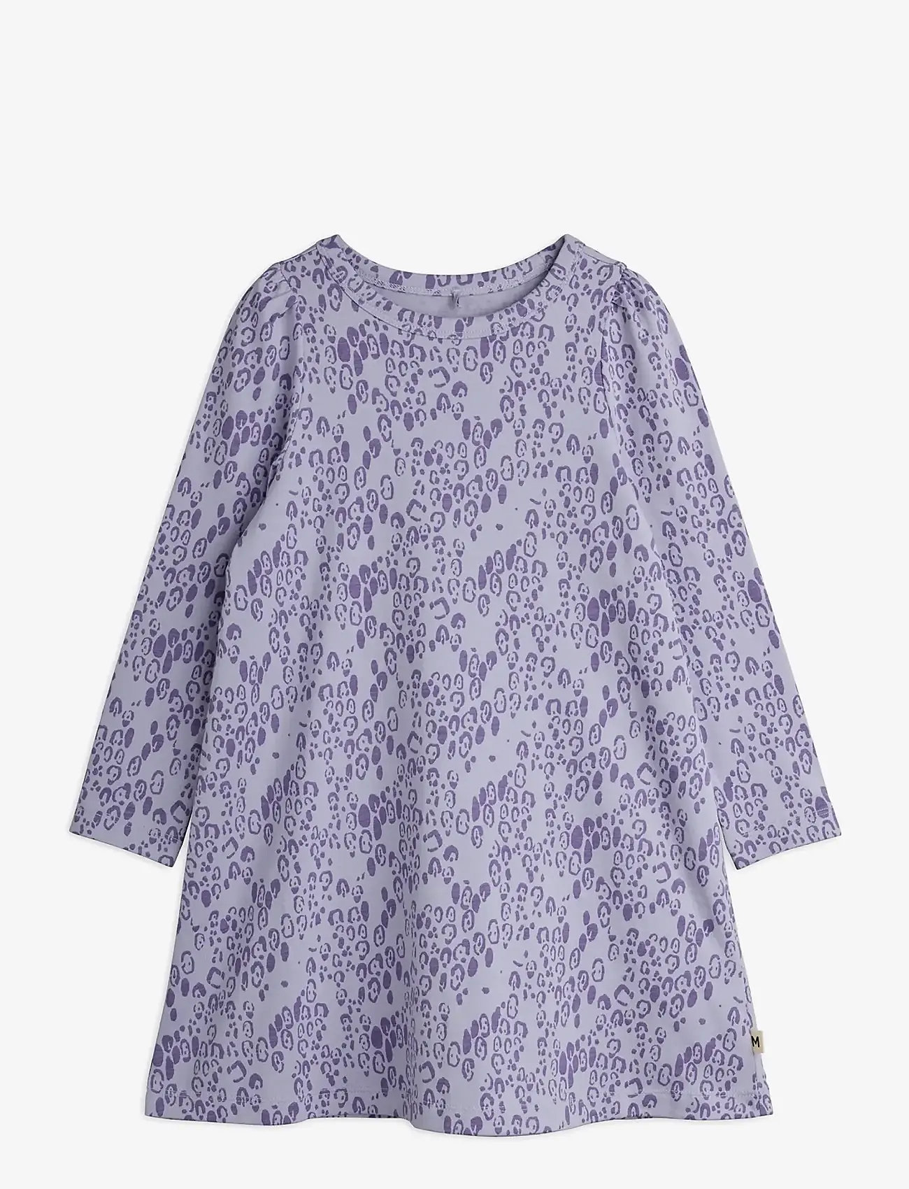 Mini Rodini - Mini leopard aop ls dress - långärmade babyklänningar - purple - 0