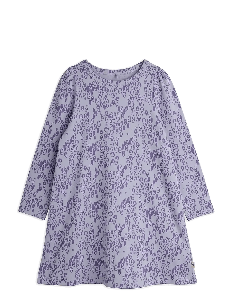 Mini Rodini - Mini leopard aop ls dress - langærmede babykjoler - purple - 0