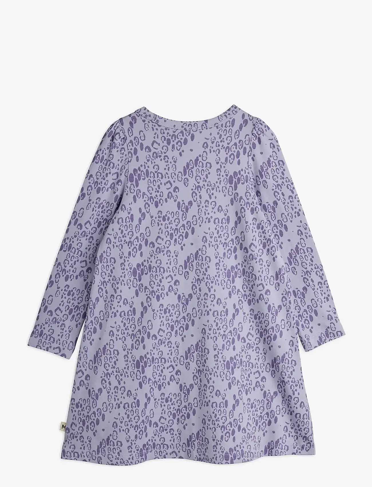 Mini Rodini - Mini leopard aop ls dress - långärmade babyklänningar - purple - 1