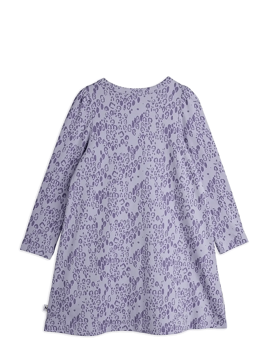 Mini Rodini - Mini leopard aop ls dress - langærmede babykjoler - purple - 1